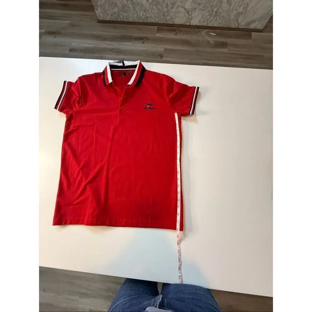 NWT Tommy Hilfiger men polo shirt, regular fit, red.  Size M - Picture 9 of 9